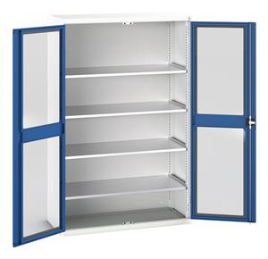 Verso 1300W x 550D x 2000H Window Cupboard 4 Shelves Verso Glazed Clear View Storage Cupboards for Tools with Shelves 34/16926663.11 Verso 1300W x 550D x 2000H Win Cupd 4S.jpg